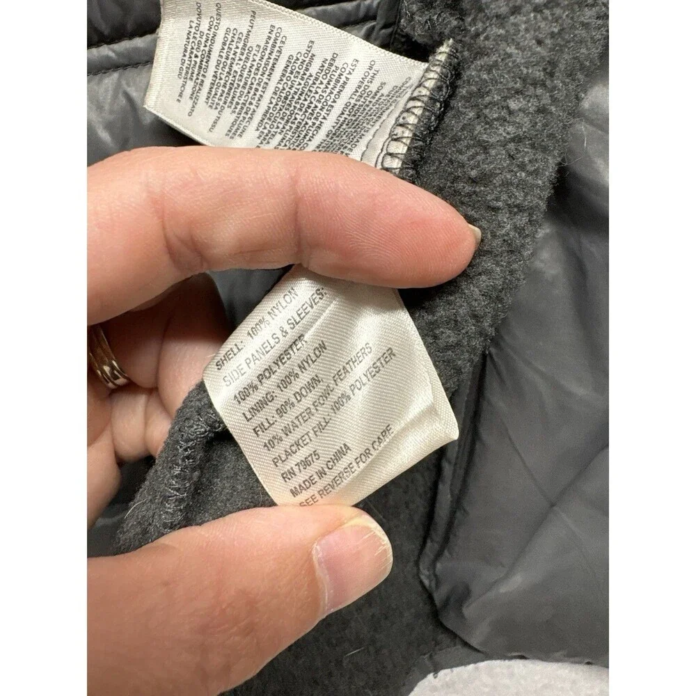 Michael Kors Mixed Media Down Jacket Gray Zip Thumbholes L